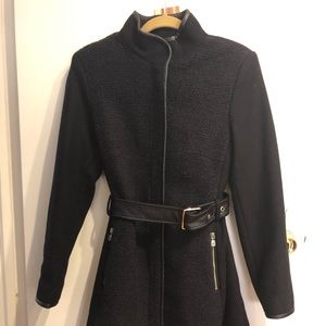 Vince Camuto Belted Wool Coat - NAVY